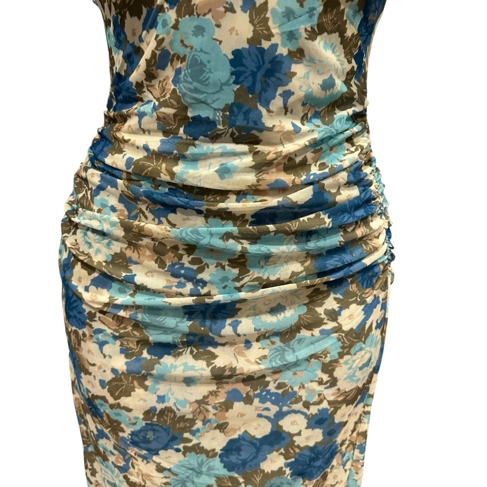 Free People | Long Live Printed Bodycon Dress or Slip Blue | Small New with Tag - Picture 13 of 16